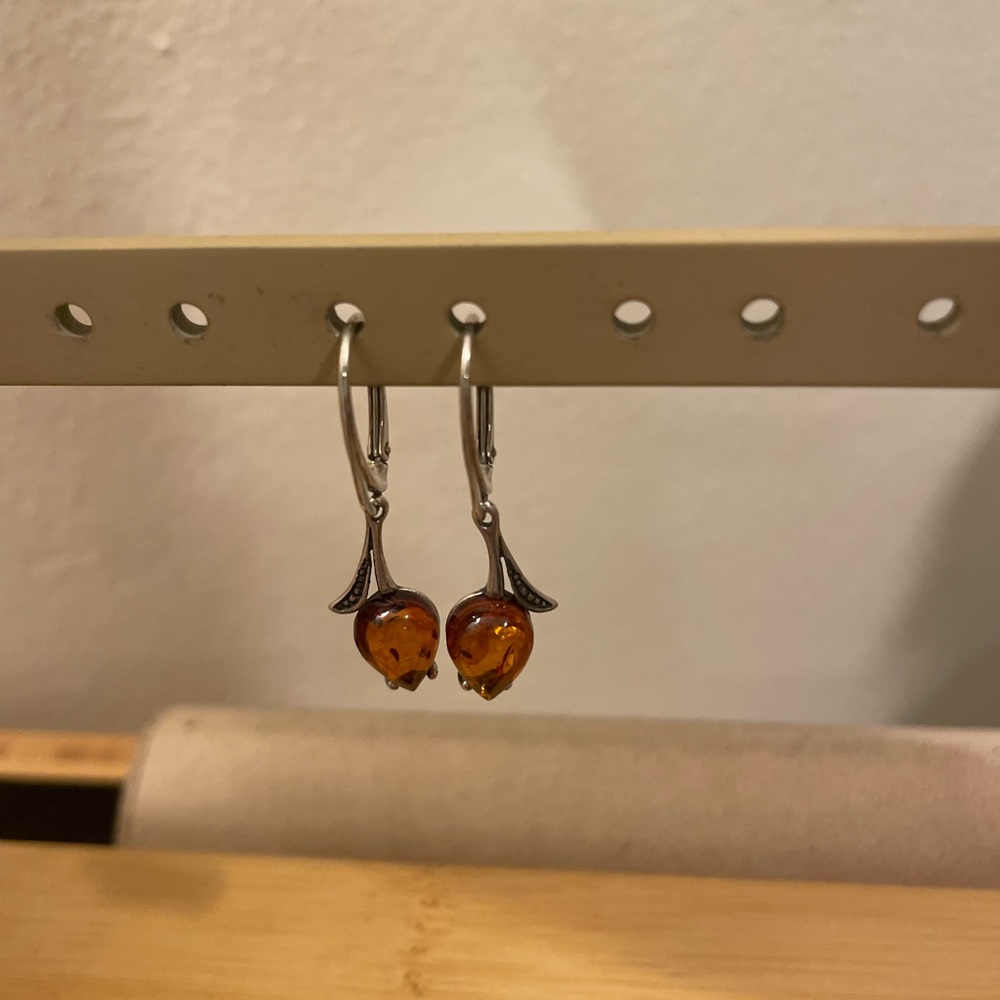 Tulips sterling silver earrings